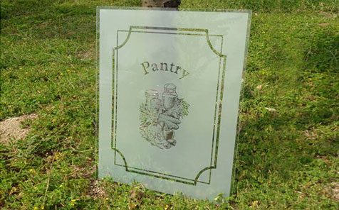 4mm tempered frosted silk screen printing glass for pantry door