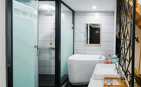 Privacy protection 8mm tempered frosted glass for shower room door