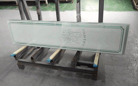 4mm tempered frosted silk screen printing glass for pantry door