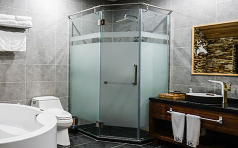 Privacy protection 8mm tempered frosted glass for shower room door