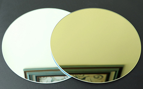 Customized shape yellow grey bronze mirror with safety edge