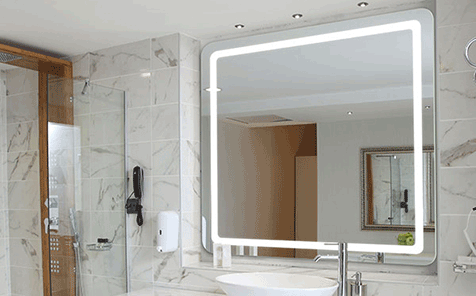 4mm 5mm led anti-fog vanity rectangle shaped bathroom mirror
