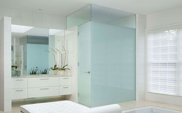 Privacy protection 8mm tempered frosted glass for shower room door