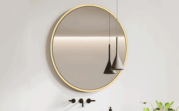 Decorative aluminum round frame silver mirror for bathroom