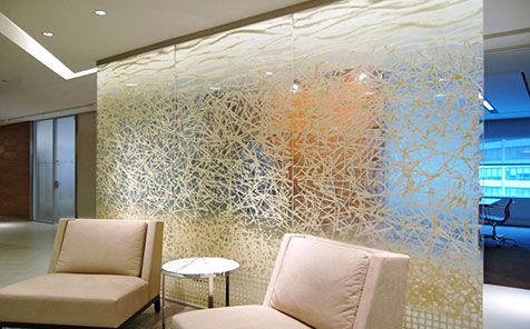 6+6mm cloth laminated glass for decorative wall