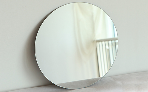 6mm frameless round silver mirror for bathroom