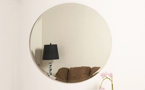 6mm frameless round silver mirror for bathroom