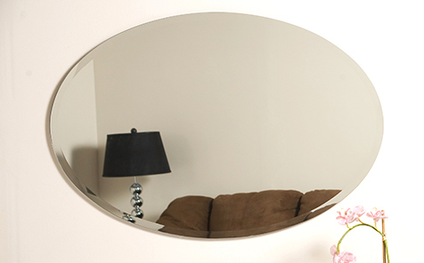 Oval edge grinding silver mirror for hotel bathroom