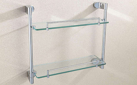 Rectangular tempered glass bathroom corner frame