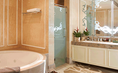 Custom size tempered frosted glass bathroom door