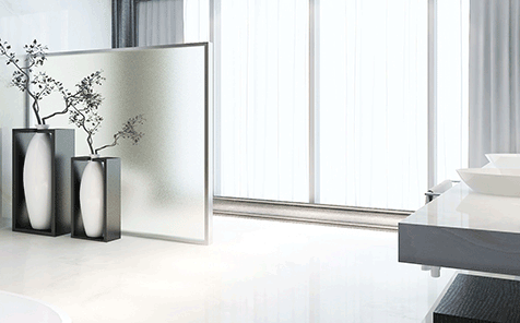 Privacy protection tempered frosted glass bathroom partition