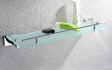 Tempered silk screen printing glass bathroom shelf