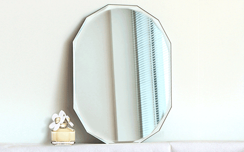 diamond edge silver mirror for bathroom