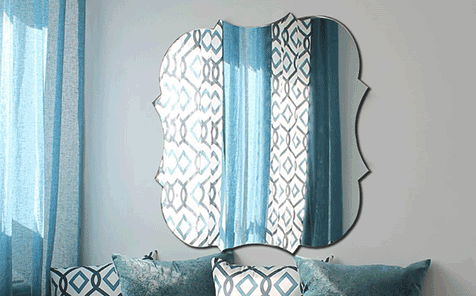 Custom irregular shape Silver mirror for sitting room decorate
