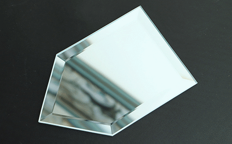 Frameless pentagon bevel edge silver mirror for living room