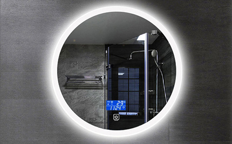 Led anti-fog touch switch round shaped  bathroom mirror