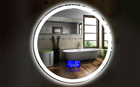 Led anti-fog touch switch round shaped  bathroom mirror