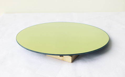 Customized size round yellow mirror for living room decorate
