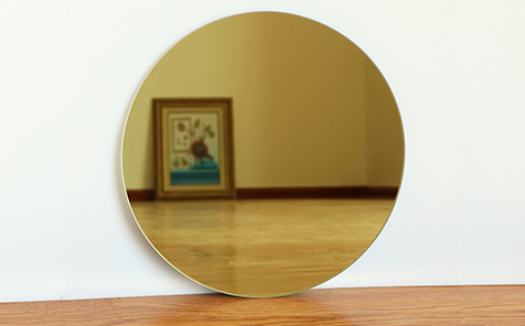 Customized size round yellow mirror for living room decorate