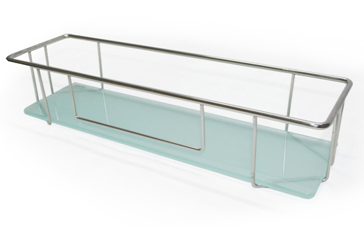 Tempered silk screen printing glass bathroom shelf