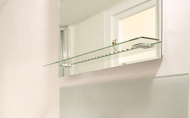 Rectangular tempered glass bathroom corner frame