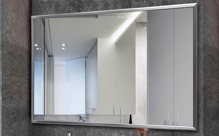 Decorative  silver-colored aluminum frame silver mirror for bathroom