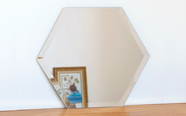 Frameless sexangle bevel edge silver mirror for bathroom