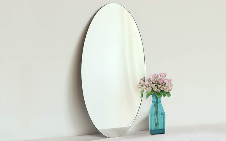 Oval edge grinding silver mirror for hotel bathroom