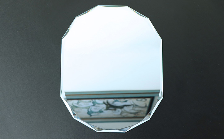 diamond edge silver mirror for bathroom