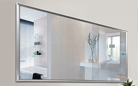 Decorative  silver-colored aluminum frame silver mirror for bathroom