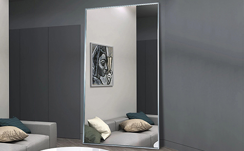 Decorative  silver-colored aluminum frame silver mirror for bathroom