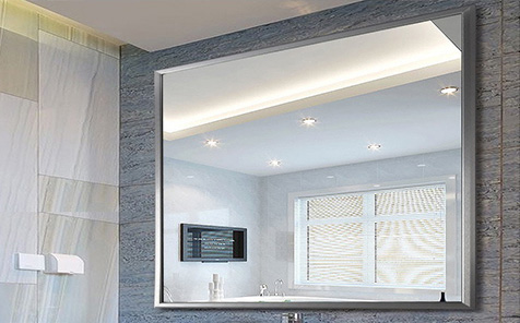 Decorative  silver-colored aluminum frame silver mirror for bathroom