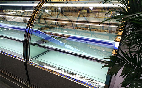 Frameless tempered curved glass for fresh-keeping cabinet