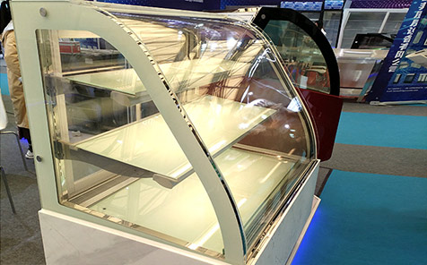 Frameless tempered curved glass for fresh-keeping cabinet