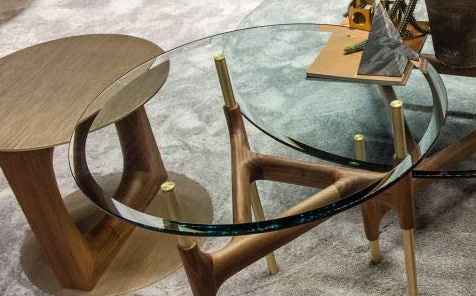 Round bevelled tempered glass table top