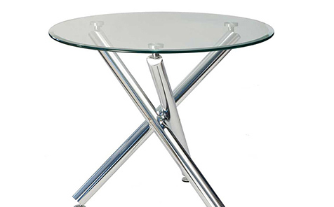 Round bevelled tempered glass table top