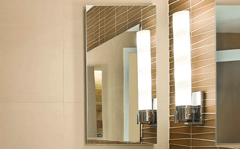 Custom size frameless rectangle aluminum mirror for bathroom