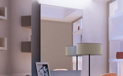 Custom size frameless rectangle aluminum mirror for bathroom