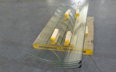 Frameless tempered curved glass