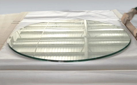 Round duck mouth tempered glass table top
