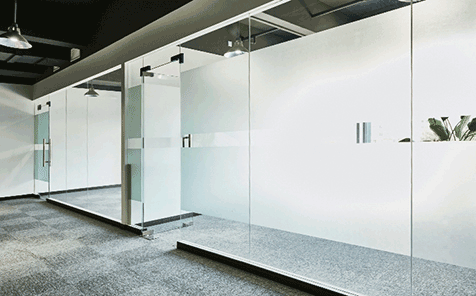custom size stripe tempered frosted glass for office partition
