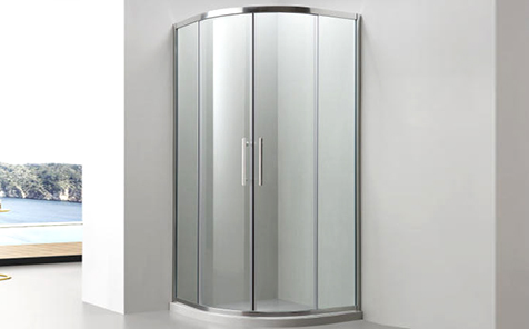 Frameless tempered curved glass for shower enclosure
