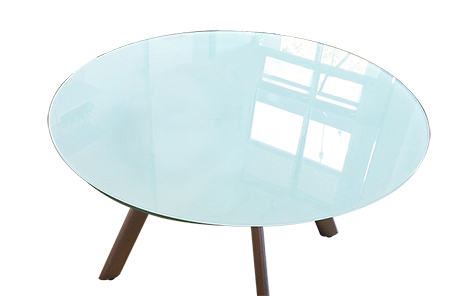 Round tempered frosted silk screen printing glass for table top