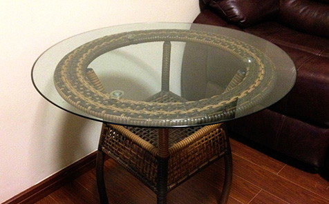 8mm round tempered glass table top