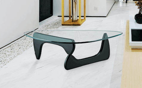 Irregularly shaped tempered glass table top