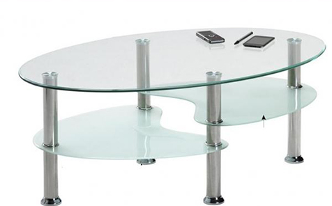 Oval edge grinding tempered glass table top