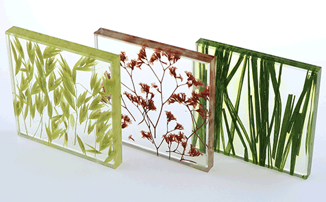 Custom size green grass decorative art laminated glass