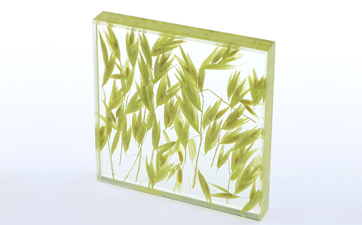 Custom size yellow wheat decorative art laminated glass
