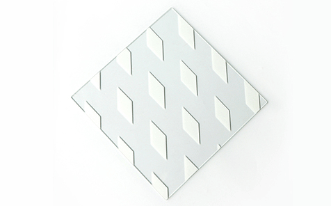 Tempered silk screen printing white diamond pattern glass