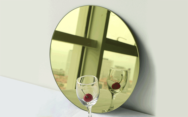 Colour round edging shatterproof mirror